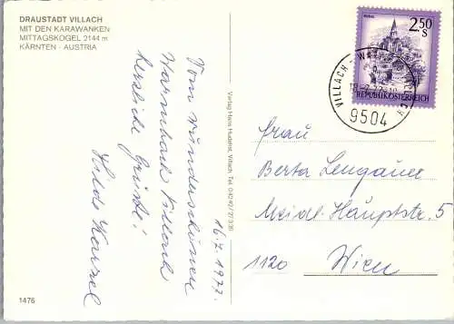 48837 - Kärnten - Villach , mit den Karawanken , Mittagskogel - gelaufen 1977