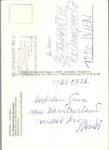 48847 - Kärnten - Gallizien , Wildensteiner Wasserfall - gelaufen 1983