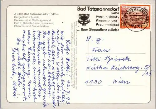 48857 - Burgenland - Bad Tatzmannsdorf , Heilbad - gelaufen 1993