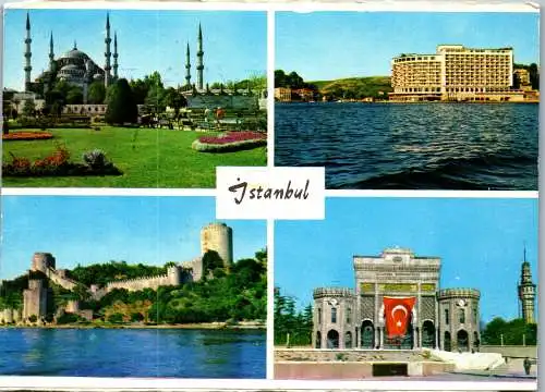 48862 - Türkei - Istanbul , Sultan Ahmet Moschee , Mehrbildkarte - gelaufen