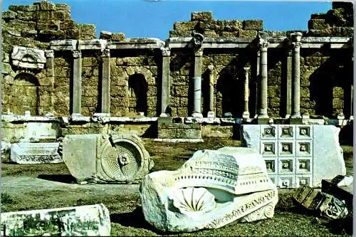 48867 - Türkei - Side , Roman Library - gelaufen 1988