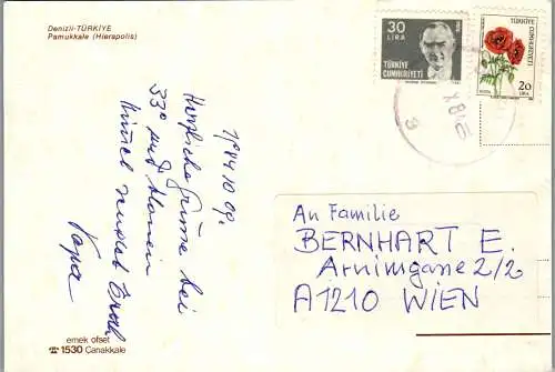 48872 - Türkei - Denizli , Pamukkale - gelaufen 1984