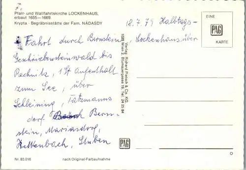 48904 - Burgenland - Lockenhaus , Pfarr- u. Wallfahrtskirche , Krypta , Begräbnisstätte der Fam. Nadasdy - gelaufen 1979