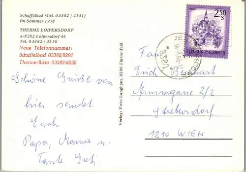 48905 - Steiermark - Loipersdorf , Therme , Schaffelbad 1978 - gelaufen 1980