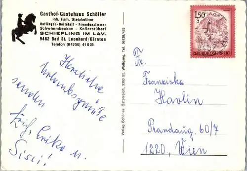 48913 - Kärnten - Bad St. Leonhard , Schiefling im Lavanttal , Gasthof Schöller , Inh. Fam. Steinkellner - gelaufen