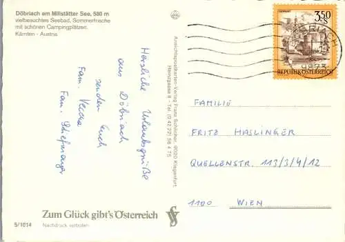 48920 - Kärnten - Döbriach , Millstätter See , Mehrbildkarte - gelaufen 1984