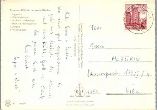 48921 - Kärnten - Hermagor , Eggeralm , Garnitzenklamm , Presseggersee , Almsee , Poludnigeralm - gelaufen 1972