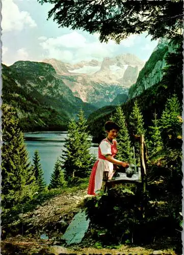 48958 - Oberösterreich - Gosau , Gosausee mit Dachstein - gelaufen 1969