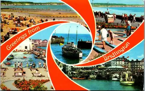 48974 - Großbritannien - Bridlington , North Sands , Harbour , Mehrbildkarte - gelaufen