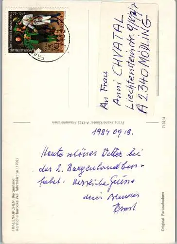 48978 - Burgenland - Frauenkirchen , Wallfahrtskirche - gelaufen 1984