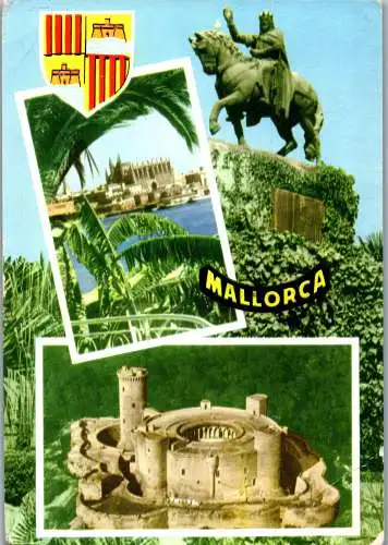 49030 - Spanien - Mallorca , Monumento a Jaime , La Cathedral , Castillo de Bellver - gelaufen