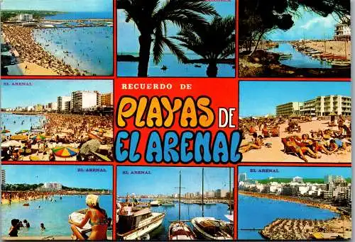 49035 - Spanien - Mallorca , Playas de El Arenal , Mehrbildkarte - gelaufen 1981