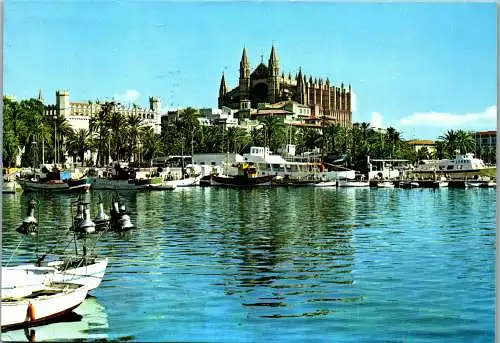 49059 - Spanien - Mallorca , Palma de Mallorca , Catedral y Puerto - gelaufen