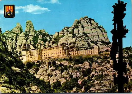 49078 - Spanien - Montserrat , Vista del Monasterio desde el camino de la Cueva - gelaufen