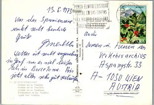 49081 - Spanien - Montserrat , Absida de la Basilica - gelaufen 1973