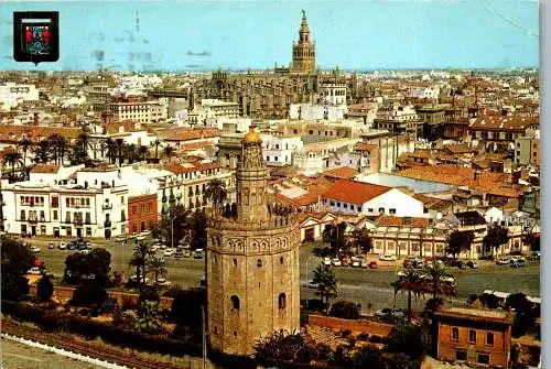 49086 - Spanien - Sevilla , Torre del Oro y Catedral - gelaufen 1971