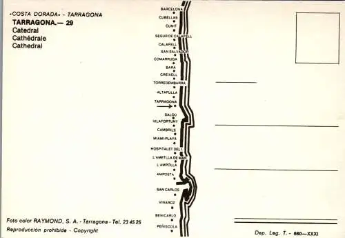 49098 - Spanien - Tarragona , Costa Dorada , Catedral - nicht gelaufen