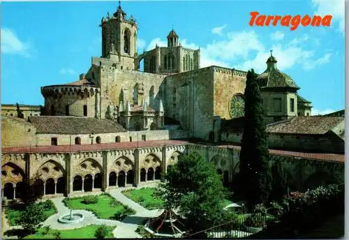 49100 - Spanien - Tarragona , Costa Dorada , Catedral , Jardin del claustro y Campanario - nicht gelaufen