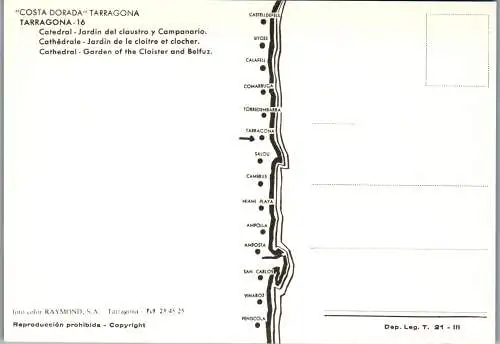 49100 - Spanien - Tarragona , Costa Dorada , Catedral , Jardin del claustro y Campanario - nicht gelaufen