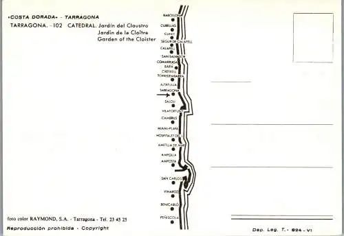 49101 - Spanien - Tarragona , Costa Dorada , Catedral , Jardin del Claustro - nicht gelaufen