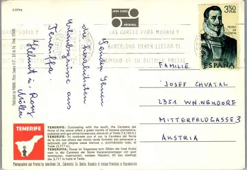 49180 - Spanien - Teneriffa , Outlook to the North - gelaufen 1970