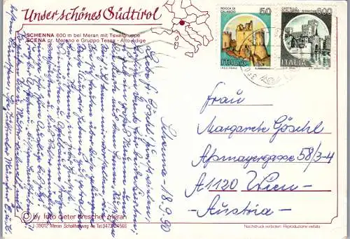 49193 - Italien - Meran , Schenna , Texelgruppe - gelaufen 1990