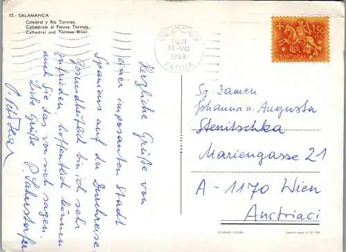 49212 - Spanien - Salamanca , Catedral y Rio Tormes - gelaufen 1969