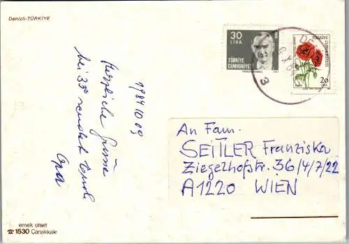 49271 - Türkei - Denizli , View - gelaufen 1984