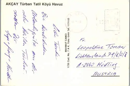 49283 - Türkei - Akcay , Türban Tatil Köyü Havuz - gelaufen 1995