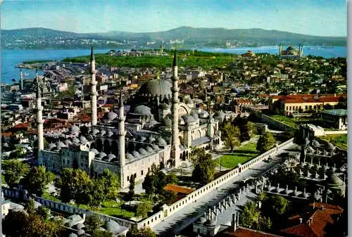 49301 - Türkei - Istanbul , Süleymaniye Camiinin havadan görünüsü - gelaufen 1966