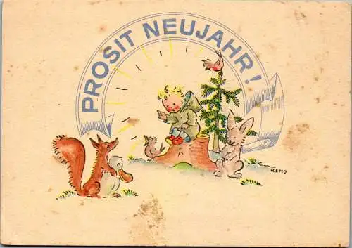 49340 - Neujahr - Prosit Neujahr , signiert Remo - nicht gelaufen