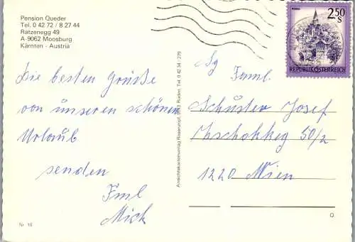 49415 - Kärnten - Moosburg , Pension Queder , Gästehaus - gelaufen