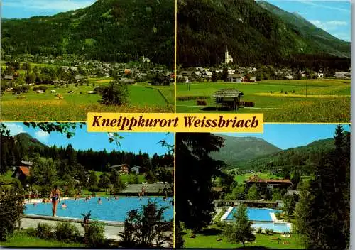 49427 - Kärnten - Weißbriach , Kneippkurort im Gitschtal , Freibad , Schwimmbad , Mehrbildkarte - gelaufen 1987