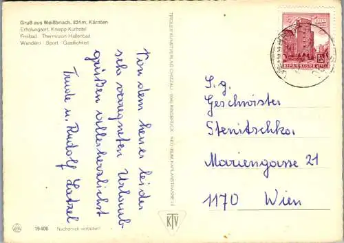 49437 - Kärnten - Weißbriach , Mehrbildkarte - gelaufen 1973