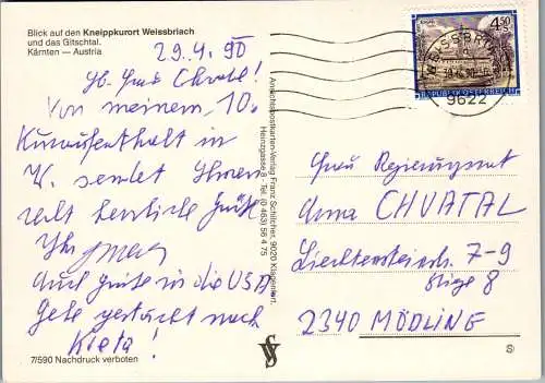 49440 - Kärnten - Weißbriach , Gitschtal , Panorama - gelaufen 1990