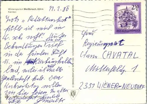 49442 - Kärnten - Weißbriach , Mehrbildkarte , Winter - gelaufen 1980