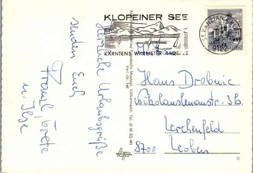 49449 - Kärnten - Klopeinersee , Kleinsee und Turnersee , Panorama - gelaufen 1974