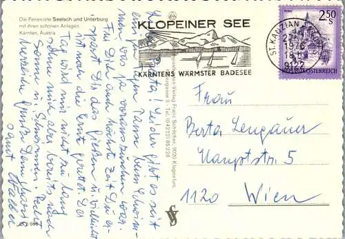 49455 - Kärnten - Klopeinersee , Seelach , Unterburg , Mehrbildkarte - gelaufen 1976