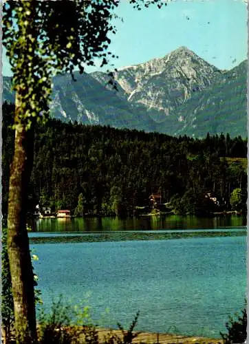 49456 - Kärnten - Klopeinersee , Blick über den See mit Hochobir - gelaufen