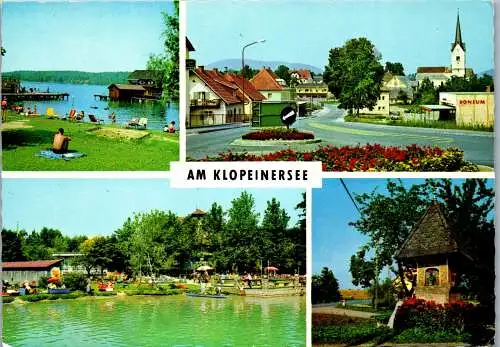 49465 - Kärnten - Klopeinersee , Badestrand , Mehrbildkarte - gelaufen 1970