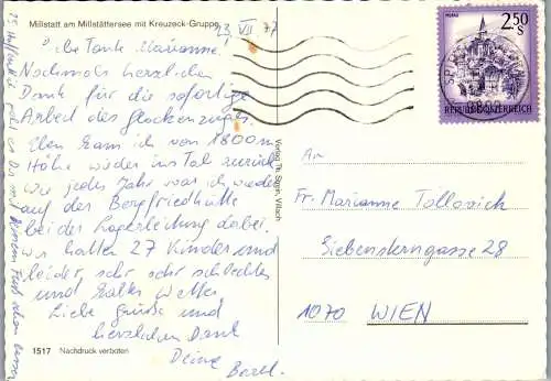 49470 - Kärnten - Millstatt , Millstättersee mit Kreuzeck Gruppe - gelaufen 1977