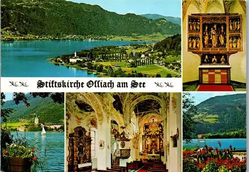 49492 - Kärnten - Ossiach , Stiftskirche , Mehrbildkarte - gelaufen 1981