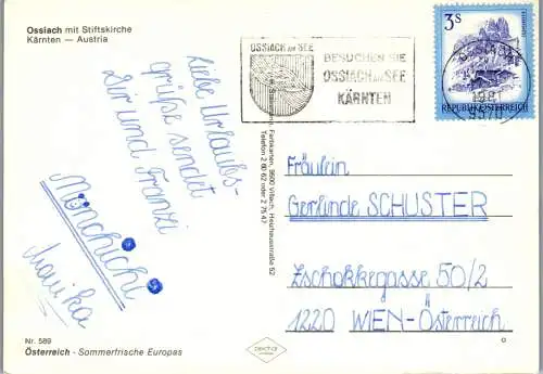 49492 - Kärnten - Ossiach , Stiftskirche , Mehrbildkarte - gelaufen 1981