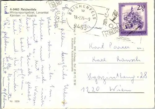 49506 - Kärnten - Reichenfels , Lavanttal , Ski , Winter , Mehrbildkarte - gelaufen 1976