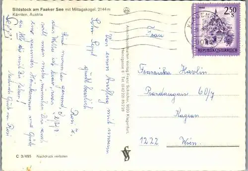 49517 - Kärnten - Faaker See , Bildstock mit Mittagskogel - gelaufen