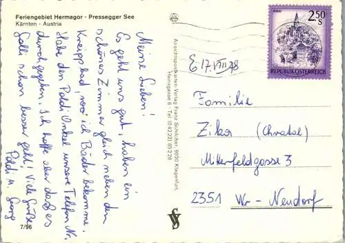 49544 - Kärnten - Hermagor , Pressegger See , Panorama - gelaufen 1978