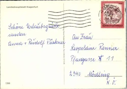 49564 - Kärnten - Klagenfurt , Landhaushof , Lendkanal , Domkirche , Mehrbildkarte - gelaufen 1977