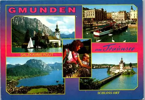 49581 - Oberösterreich - Gmunden , am Traunsee , Schloss Ort , Mehrbildkarte - gelaufen 1994