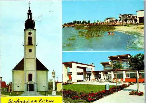 49596 - Burgenland - St. Andrä , Zicksee , Pfarrkirche , Kriegsopferheim , Mehrbildkarte - gelaufen