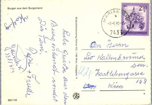 49608 - Burgenland - Burgen , Schlaining , Lockenhaus , Forchenstein , Güssing - gelaufen 1980